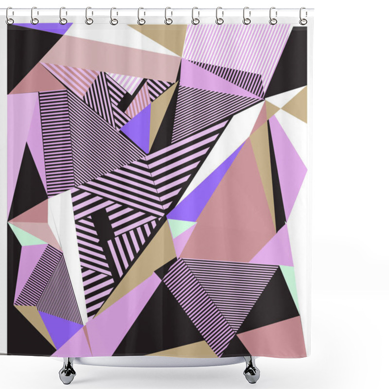 Personality  Vector Of Triangle Geometric Forms. Modern Info Banner Abstract Backgrounds For Poster, Message Presentations Or Identity Layouts. Graphic Template And Ideas. Shower Curtains