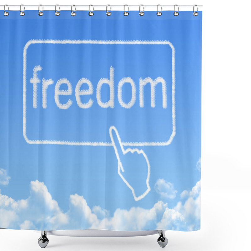 Personality  Freedom Message Cloud Shape Shower Curtains