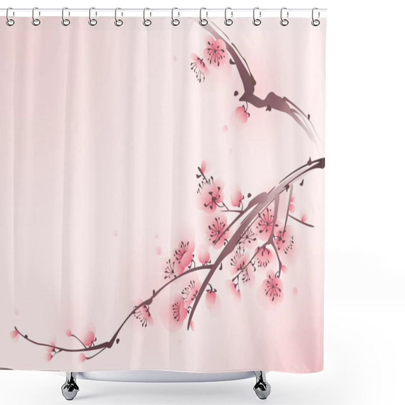 Personality  Blossoming Cherry Branches Shower Curtains