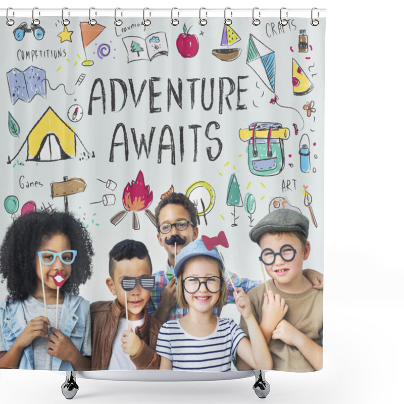 Personality  Children Friends Playing Together Shower Curtains