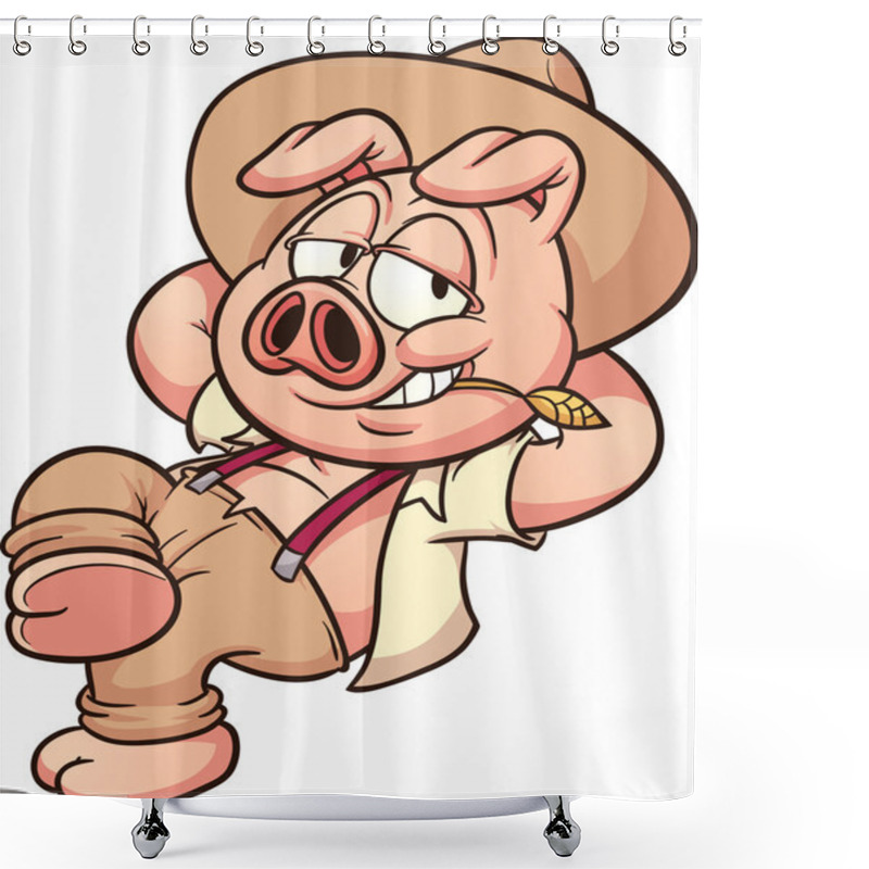 Personality  Lazy Pig Shower Curtains