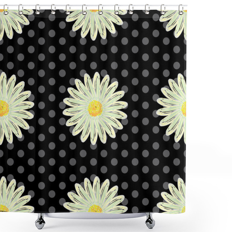 Personality  Abstract Floral Background With Chamomiles. Shower Curtains