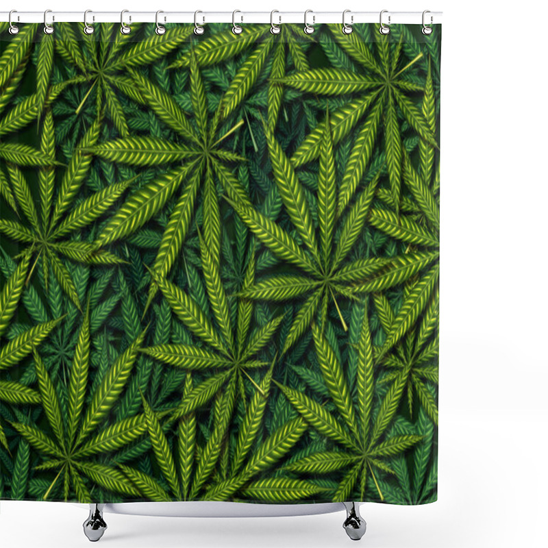 Personality  Marijuana Leaves Background Shower Curtains