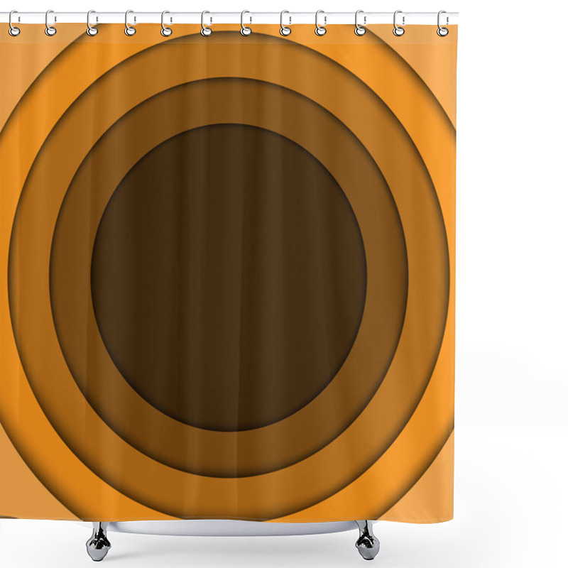 Personality  Abstract Yellow 3d Circle Wave Line Certificate Abstract Background Shower Curtains