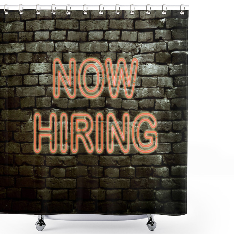 Personality  Neon Now Hiring Sign Shower Curtains