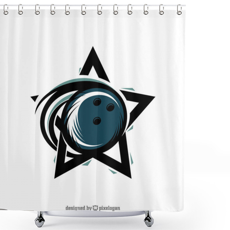 Personality  Bowling Star Logo Vector Shower Curtains