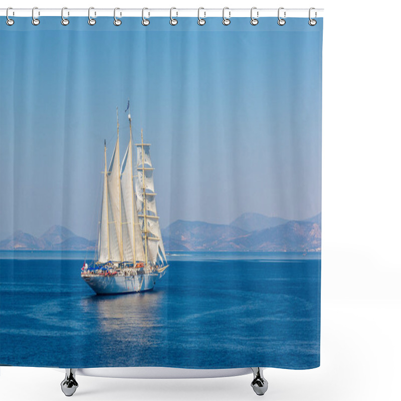 Personality  Sailing Ship In Summer Day Shower Curtains