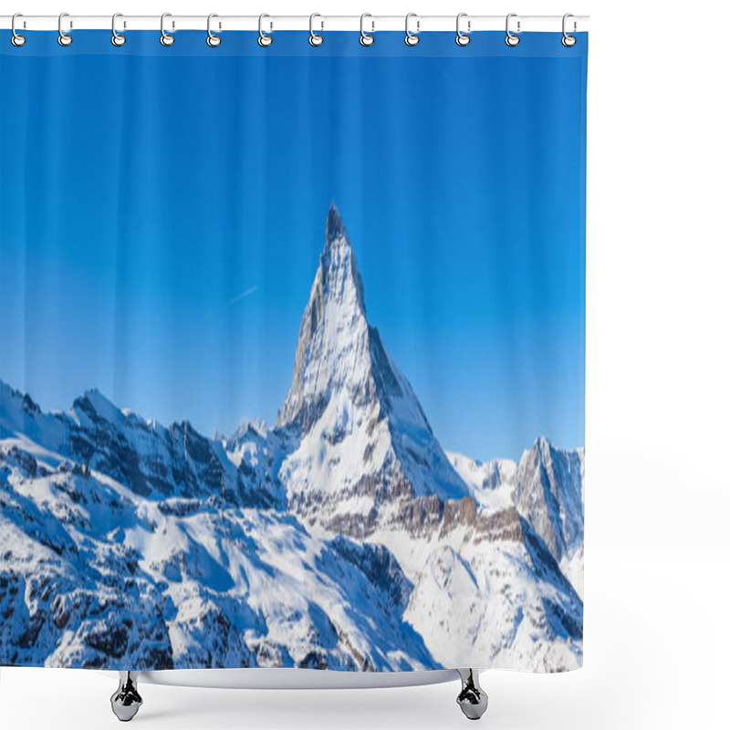 Personality  Panorama View Of Matterhorn On A Clear Sunny Day Shower Curtains