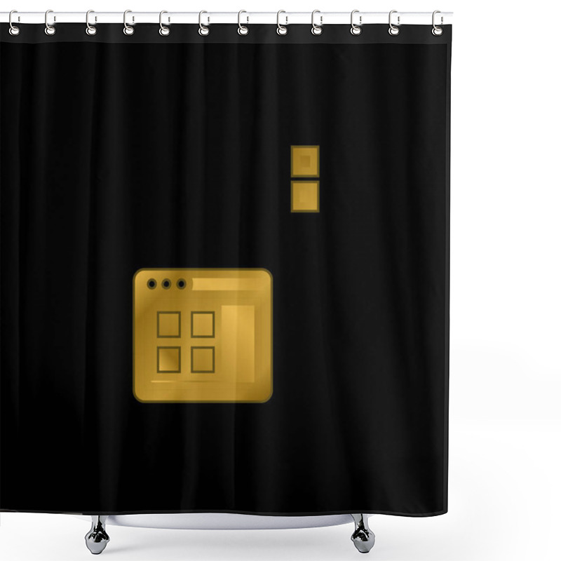 Personality  Application Window Gold Plated Metalic Icon Or Logo Vector Shower Curtains