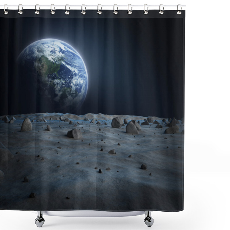 Personality  Earth Moon Alien Shower Curtains