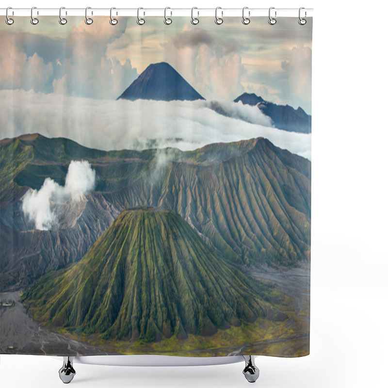 Personality  Mount Bromo And Batok Volcanoes Shower Curtains