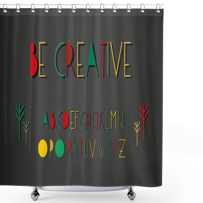 Personality  Latin Alphabet Letters Shower Curtains