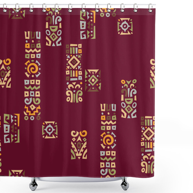 Personality  Background With Elements Of African Ornament Shower Curtains