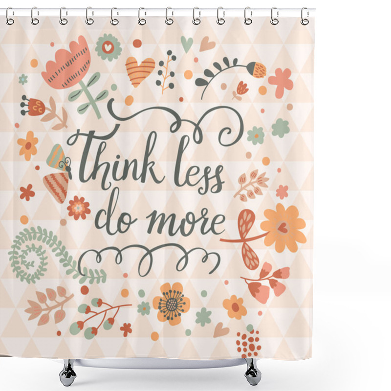 Personality  Sweet Floral Composition And Text Shower Curtains