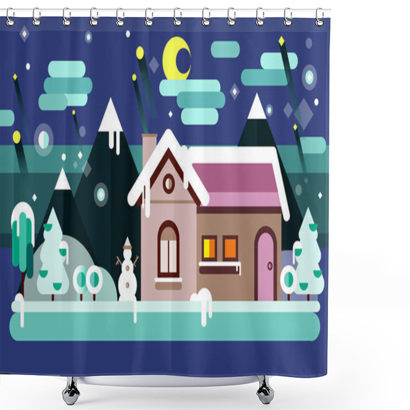 Personality  Winter Season. Christmas And New Year Shower Curtains