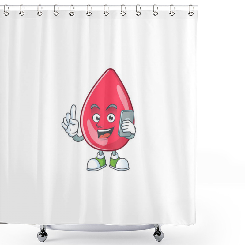 Personality  Cartoon Design Concept Of Red Blood Talking On Phone Shower Curtains