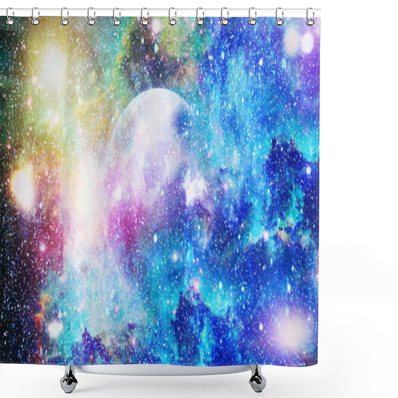 Personality  Futuristic Abstract Space Background. Night Sky With Stars And Nebula. Elements Of This Image Furnished By NASA Shower Curtains