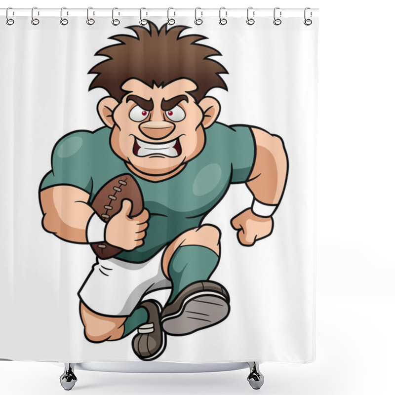 Personality  Cartoon Rugby Player Shower Curtains