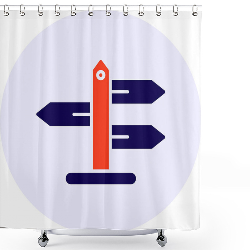 Personality  Signpost Vector Icon Design Shower Curtains