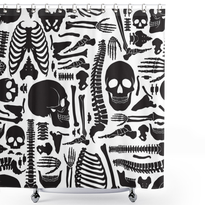 Personality  Human Bones Skeleton Pattern Shower Curtains