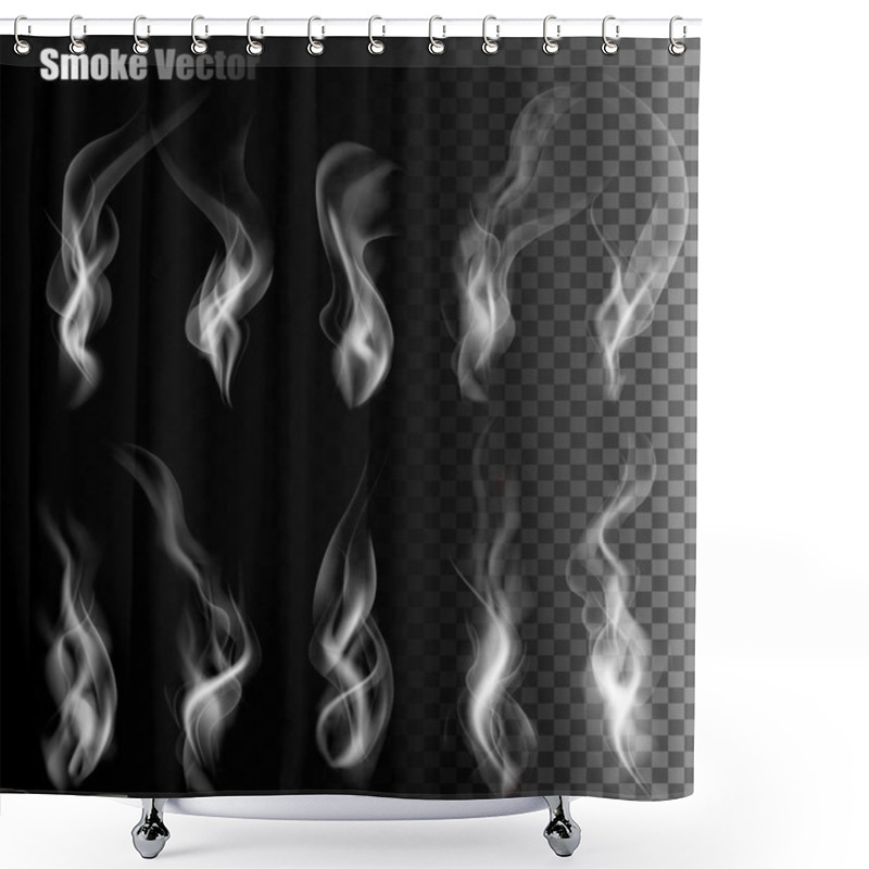 Personality  Set Of Transparent Different Smoke Vectors.  Shower Curtains