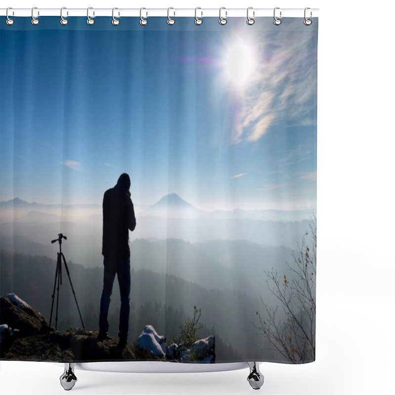 Personality  Photographer Takes Picture Of Freeze Autumnal Landscape  Shower Curtains