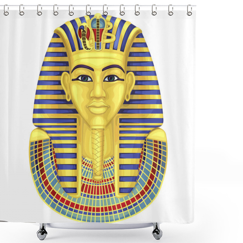 Personality  Egyptian Golden Pharaohs Mask.Ancient Culture Sing And Symbol.Pharaoh. Shower Curtains