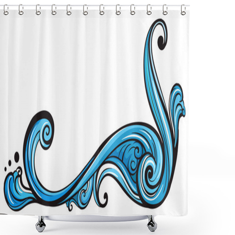 Personality  A Unique Blue Border Shower Curtains