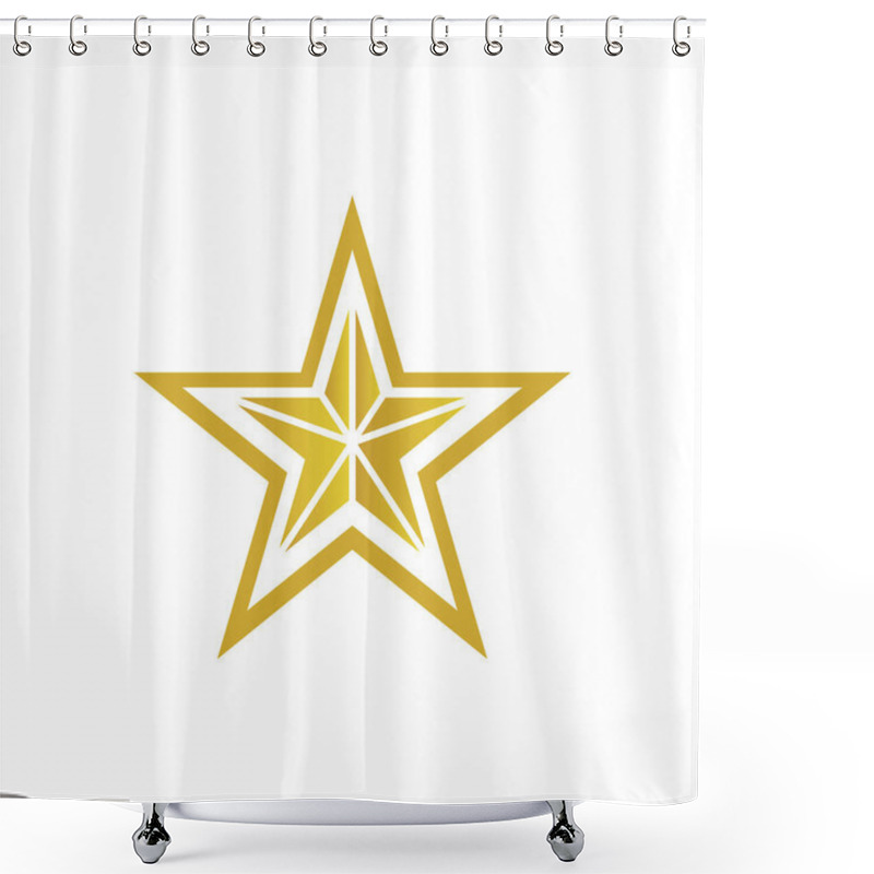 Personality  Modern Abstract Star Icon Design On A Minimal White Background Vector Illustration Shower Curtains