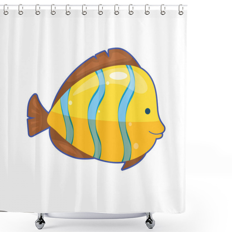 Personality  Vector Illustration Of Stripped Fish Shower Curtains