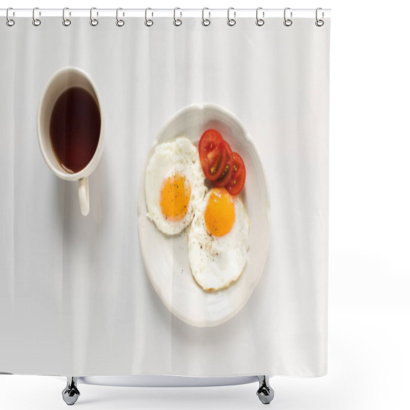 Personality  Breakfast With Fried Eggs  Shower Curtains