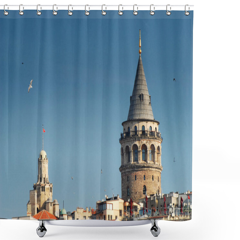 Personality  Galata Tower Shower Curtains