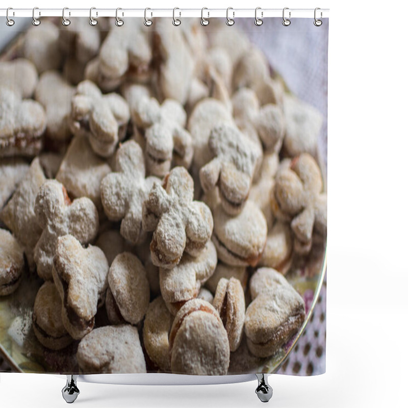 Personality  Vanilice, Serbian Bite-sized Small Vanilla Cookies Made As Sandwich Of Two Vanilla And Walnut Cookies Held Together With A Dollop Of Jam, Usually Served Around The Christmas Shower Curtains