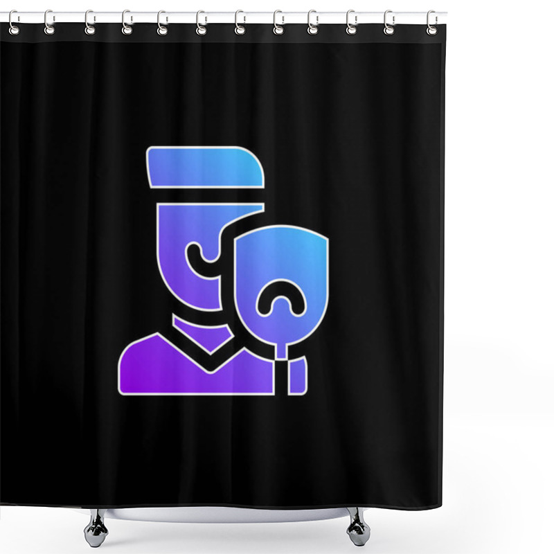 Personality  Acting Blue Gradient Vector Icon Shower Curtains