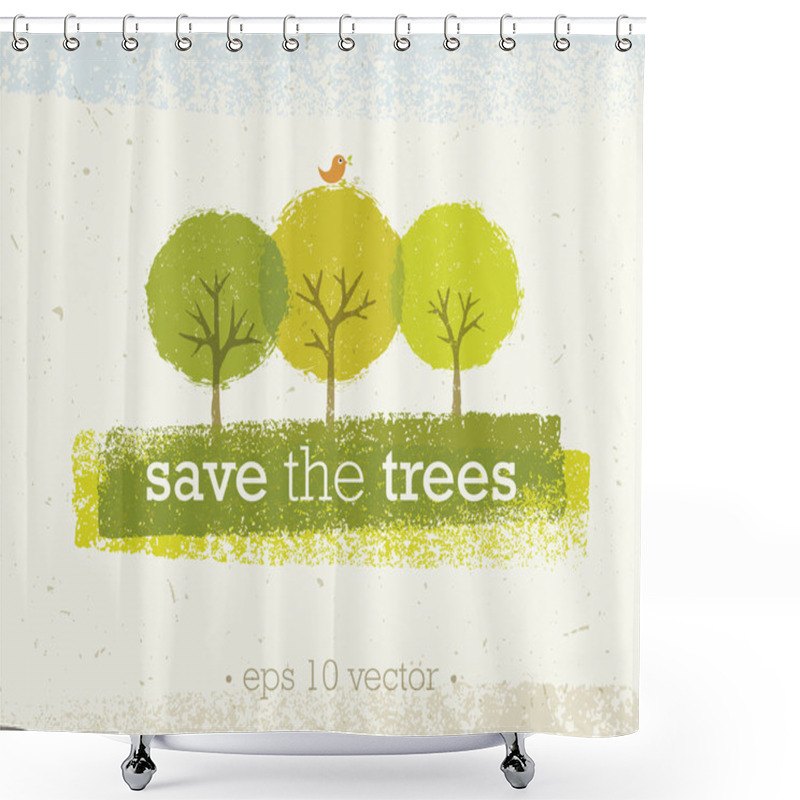 Personality  Save The Trees Creative Concept Shower Curtains