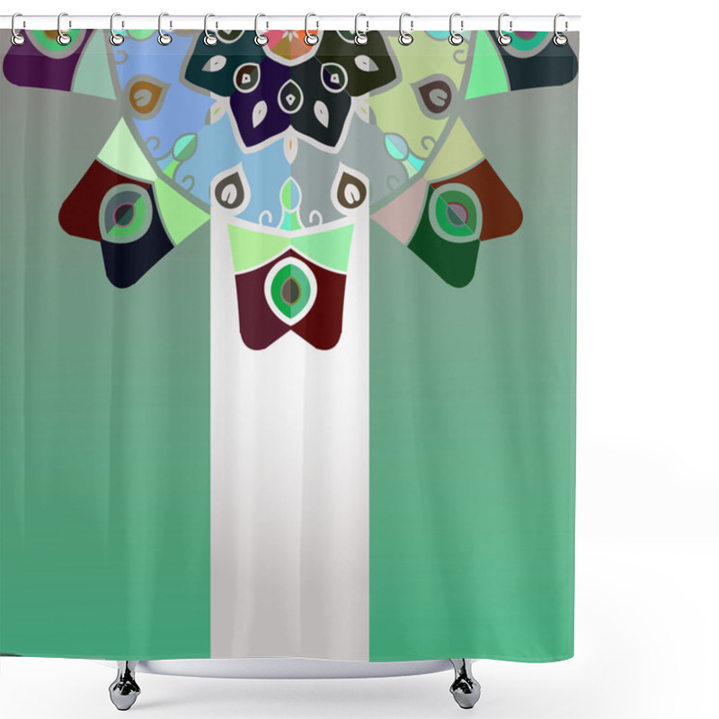 Personality  Oriental Mandala Motif Shower Curtains