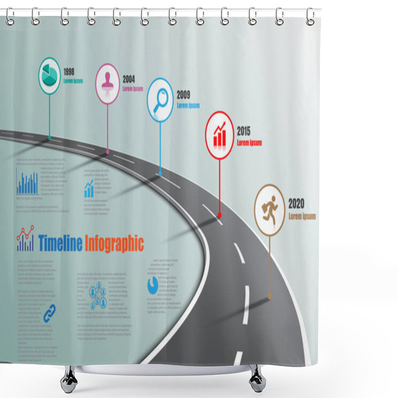 Personality  Business Road Signs Map Timeline Infographic Designed For Abstract Background Template Milestone Element Modern Diagram Process Technology Digital Marketing Data Presentation Chart Vector Illustration Shower Curtains