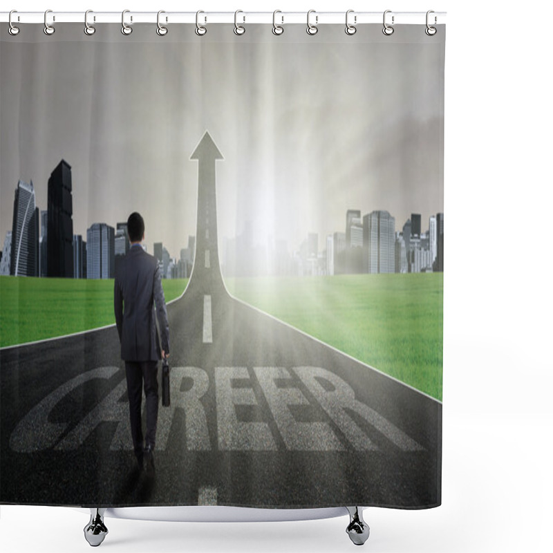 Personality  Entrepreneur Walking On The Right Career Path Shower Curtains