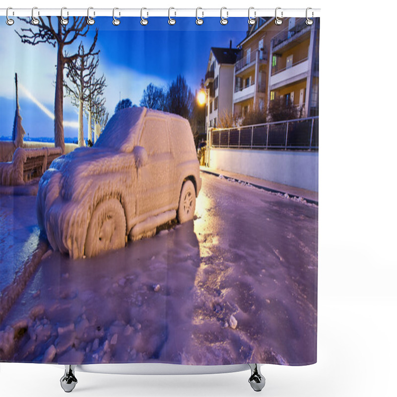 Personality  Ice Covered Car Shower Curtains