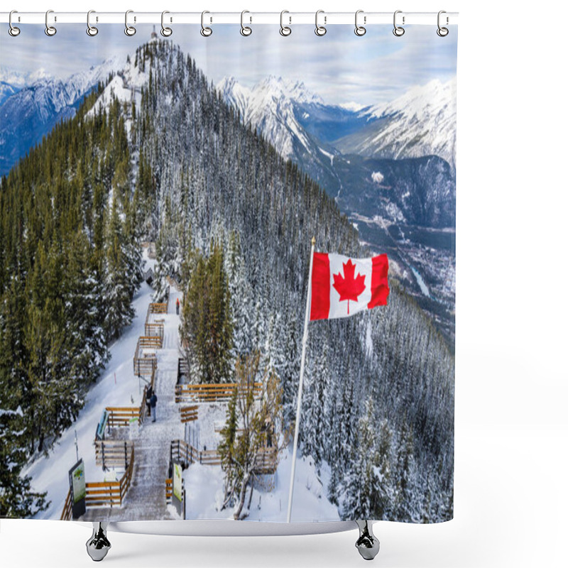 Personality  Sulphur Mountain Trail, Wooden Stairs And Boardwalks Along The Summit. Banff National Park, Canadian Rockies. AB, Canada Shower Curtains