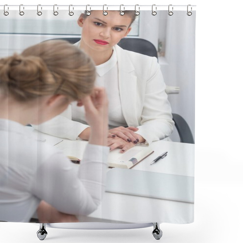 Personality  Disciplinary Conversation With Employee Shower Curtains