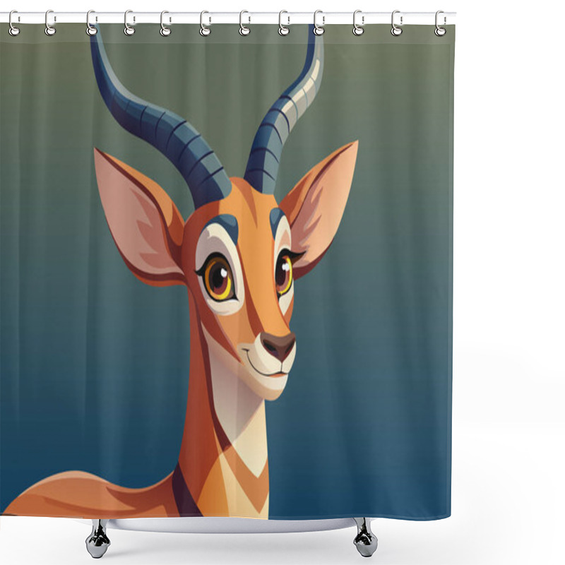 Personality  Cute Antelope With Big Eyes And Striped Legs In Cartoon Style Shower Curtains