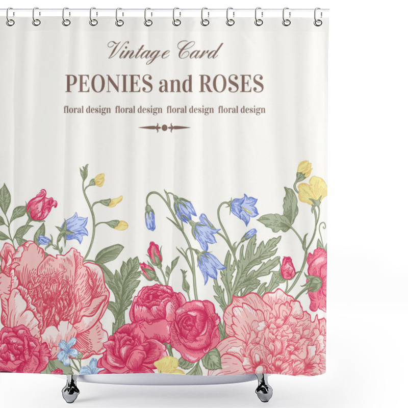 Personality  Border With Summer Flowers Shower Curtains