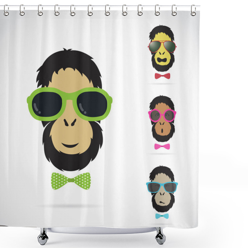 Personality  Vector Images Of Orangutan Wearing Sunglasses  Shower Curtains