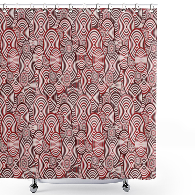 Personality  Dark Red Overlapping Concentric Circles Background Pattern Shower Curtains