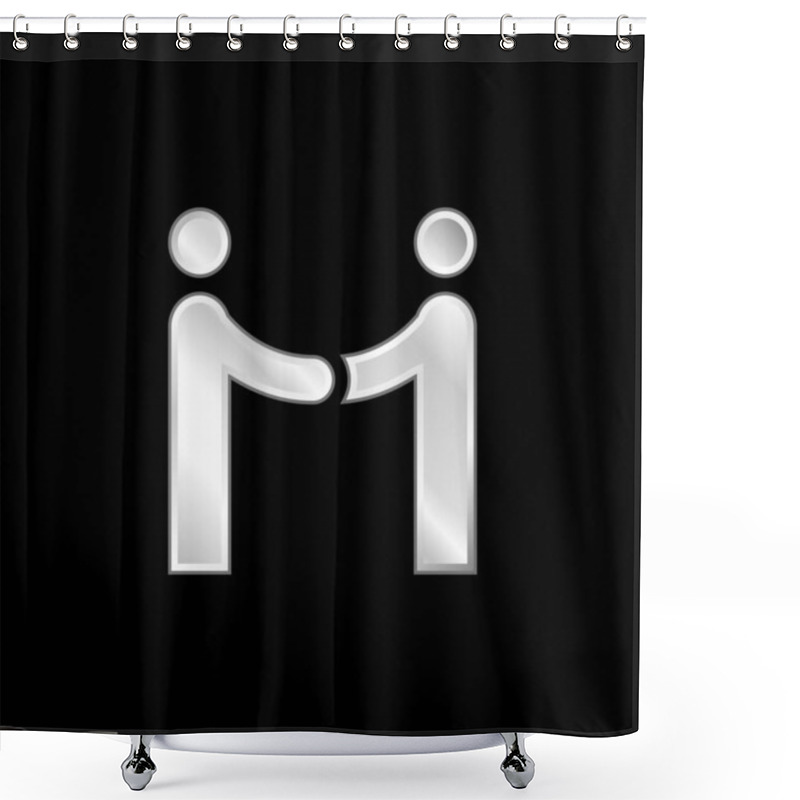 Personality  Agreement Silver Plated Metallic Icon Shower Curtains