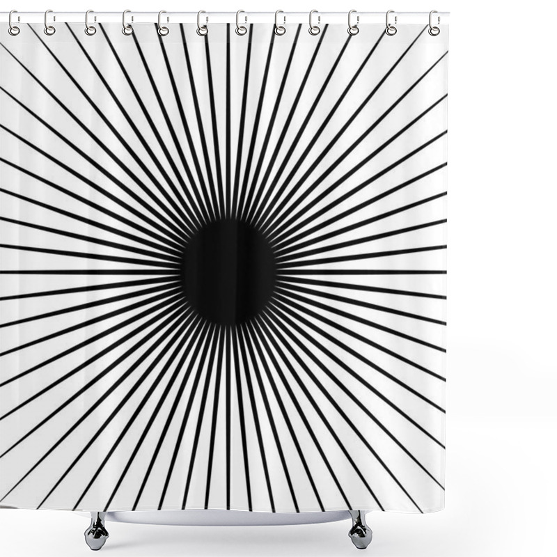 Personality  Circular Radial Lines Pattern.  Shower Curtains