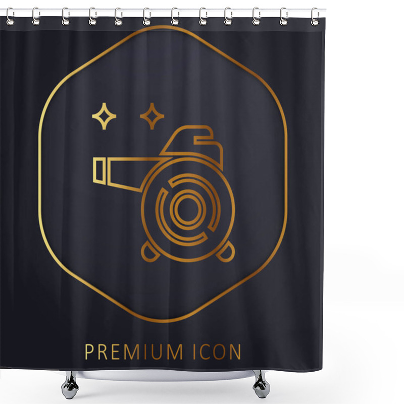 Personality  Air Blower Golden Line Premium Logo Or Icon Shower Curtains