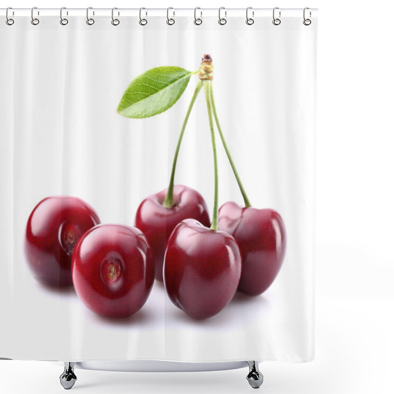 Personality  Cherry With Leaf Shower Curtains