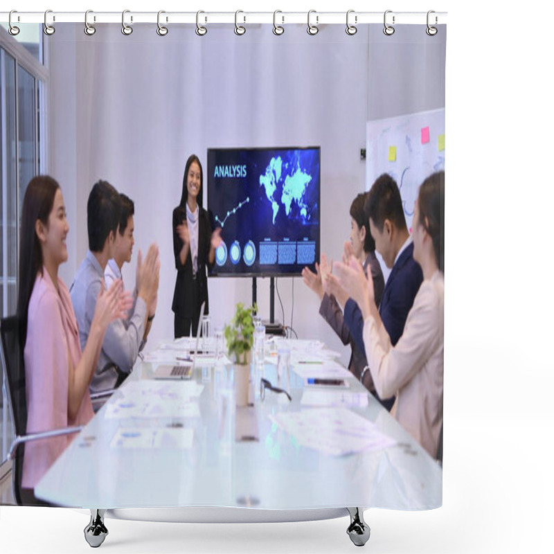 Personality  Business Concepts. Young Business Women Are Meeting Successful P Shower Curtains